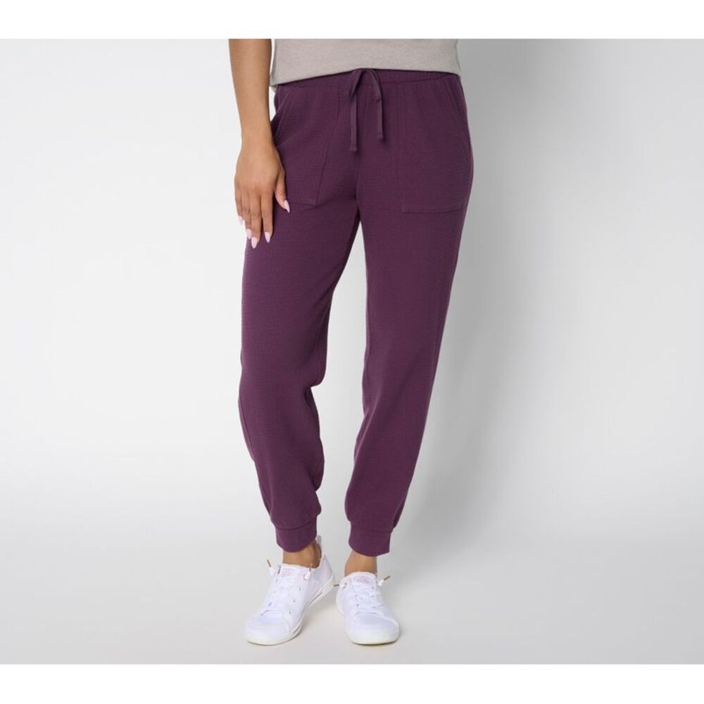 Anybody Women's Pants Sz XL Washed Waffle Knit Joggers Purple